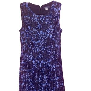 Tommy Hilfiger Black/Blue Size 4 Floral Pattern Sleeveless Dress